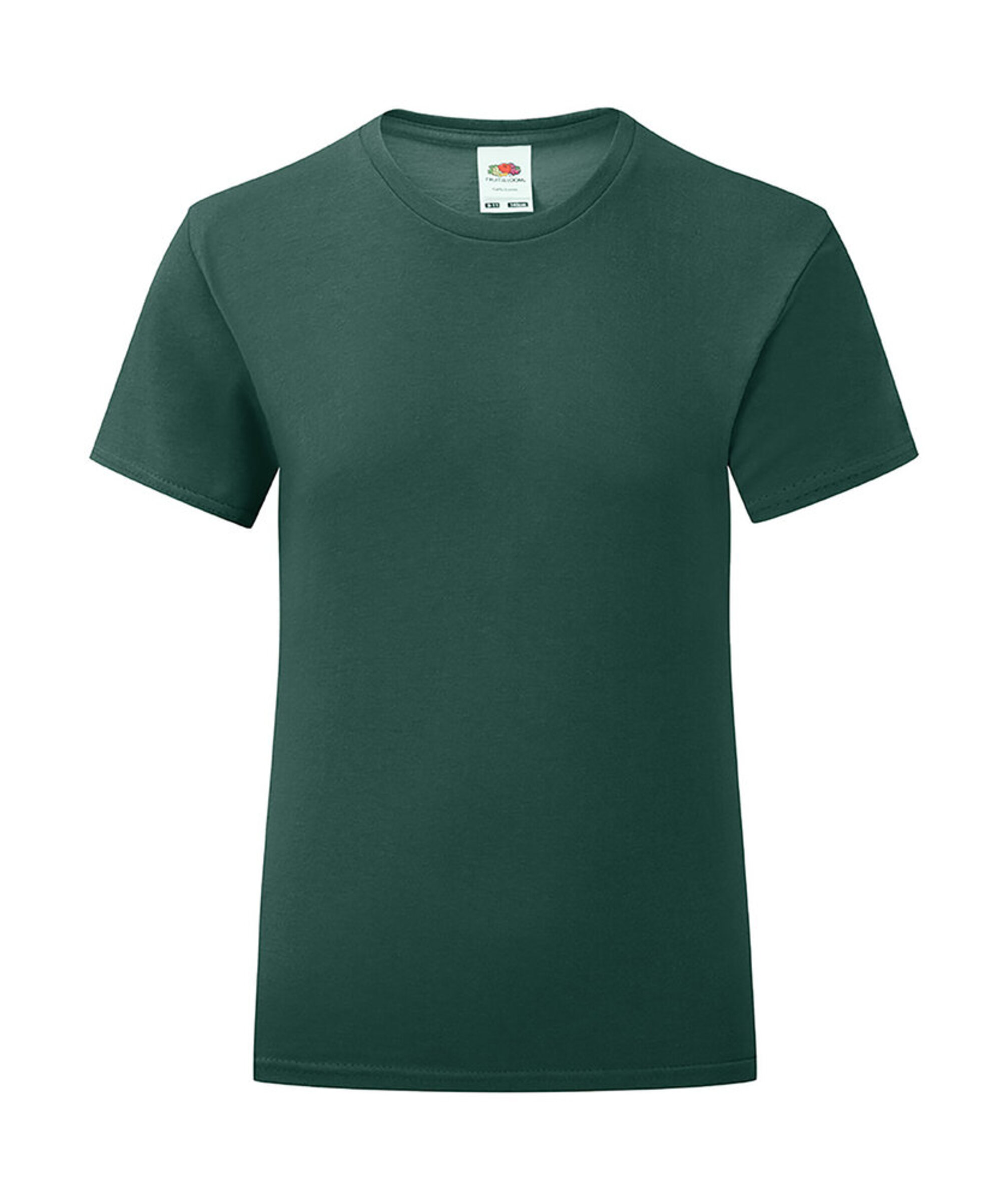 Fruit Of The Loom Girls Iconic T - Forest Green - 3-4yrs