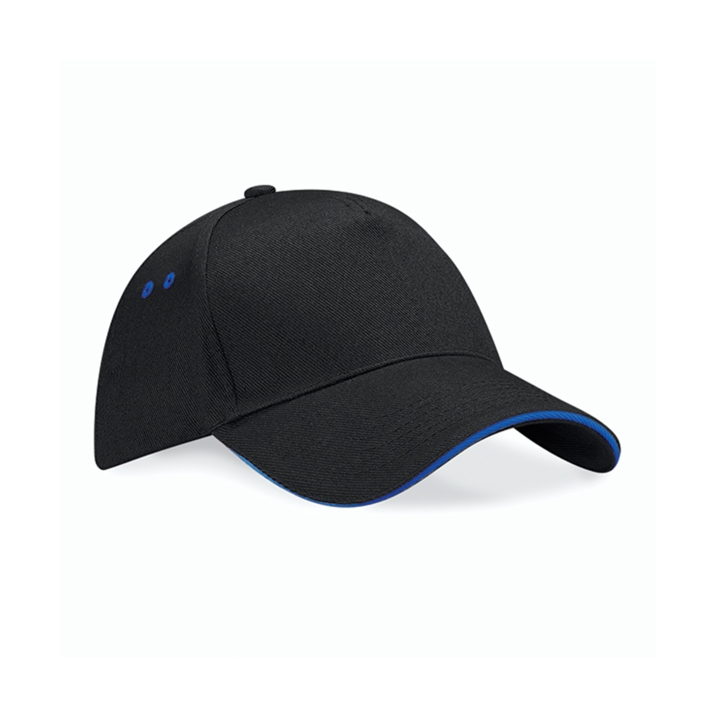 Beechfield Ultimate 5 Panel Cap - Black/Bright Royal - One Size
