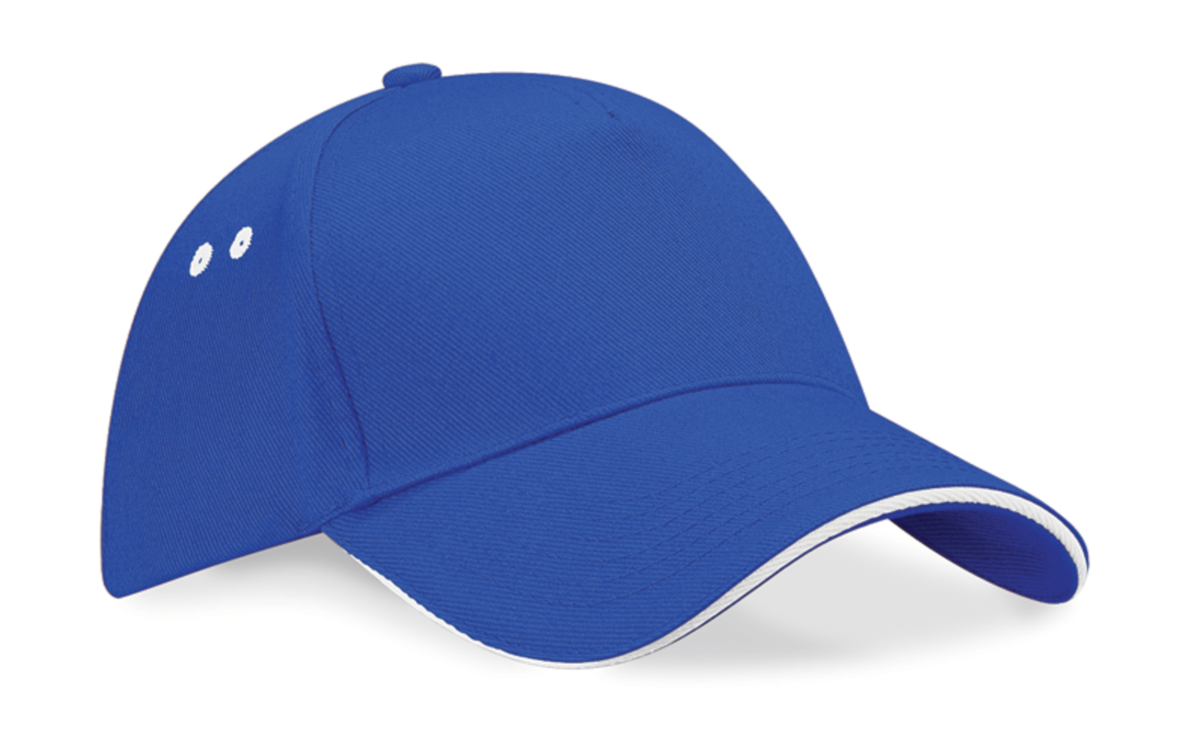 Beechfield Ultimate 5 Panel Cap - Bright Royal/White - One Size